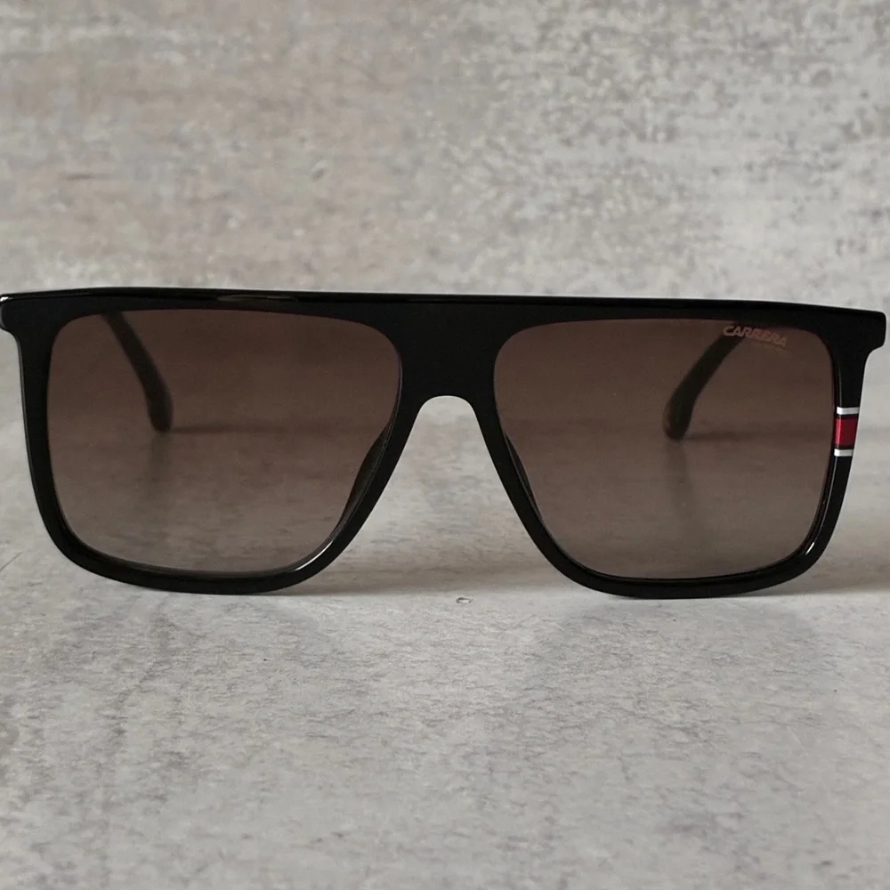 Carrera Vizon/S Black Brown Gradient Shield Sunglasses 145 UV Protect w/ Case